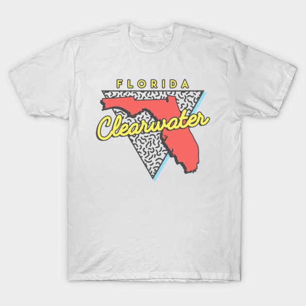 Clearwater Florida Map FL Souvenir T-Shirt-TOZ